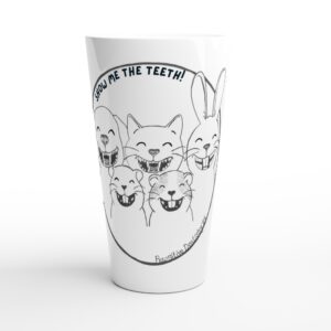 "Show Me the Teeth" White Latte 17oz Ceramic Mug