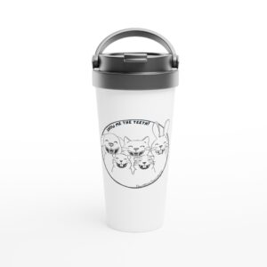 "Show Me the Teeth" White 15oz Stainless Steel Travel Mug